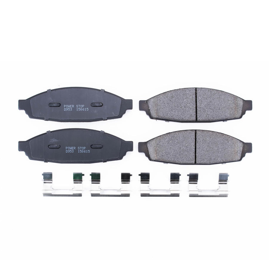 Power Stop Front Brake Kit 2003-05 For Lincoln Aviator - Ceramic Brake Pads With Installation Hardware, 17-953