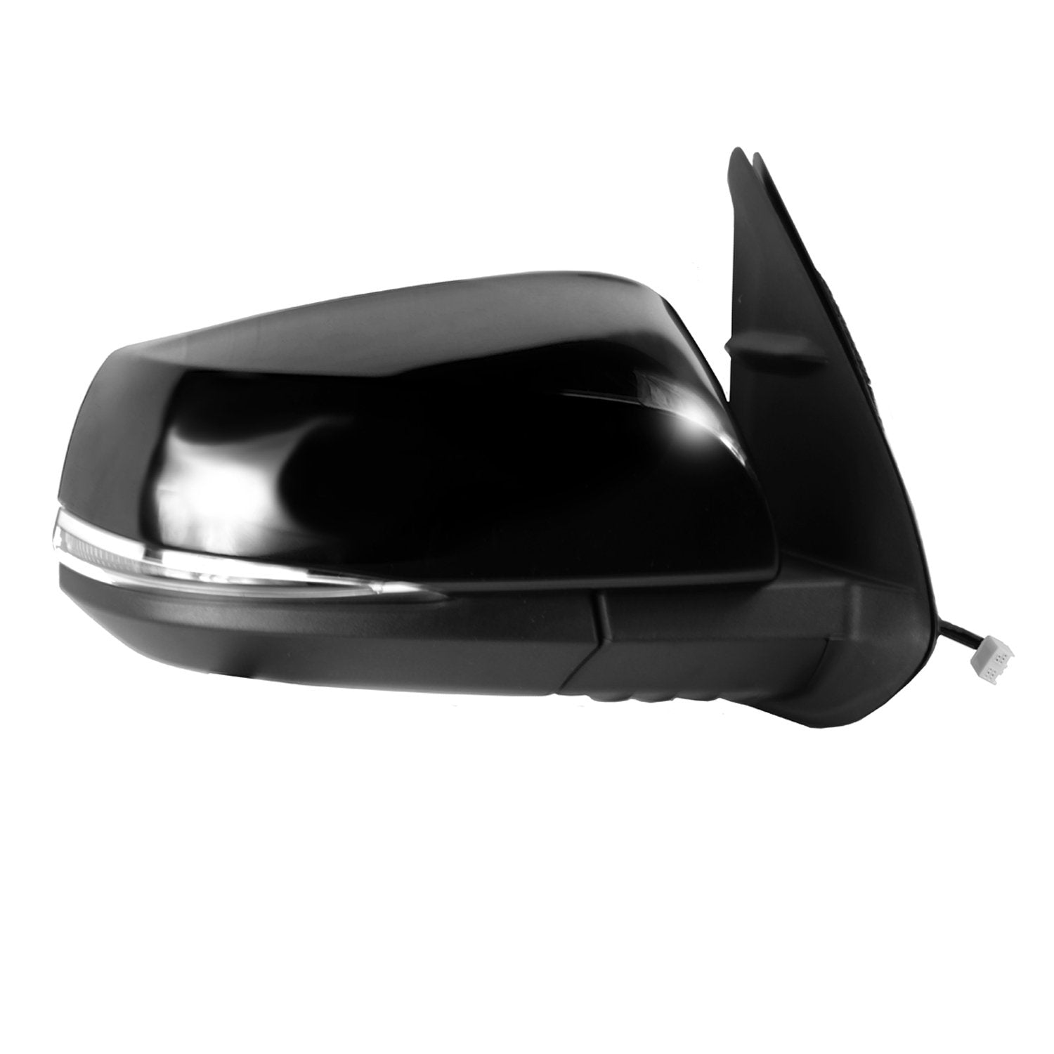 Mirror Passenger Side for Toyota Tacoma, Textured Black w/PTM Cover, w/Turn Signal, Blind Spot Detection System, Foldaway, w/o Puddle Lamp, w/o Spot Mirror, Heated Power