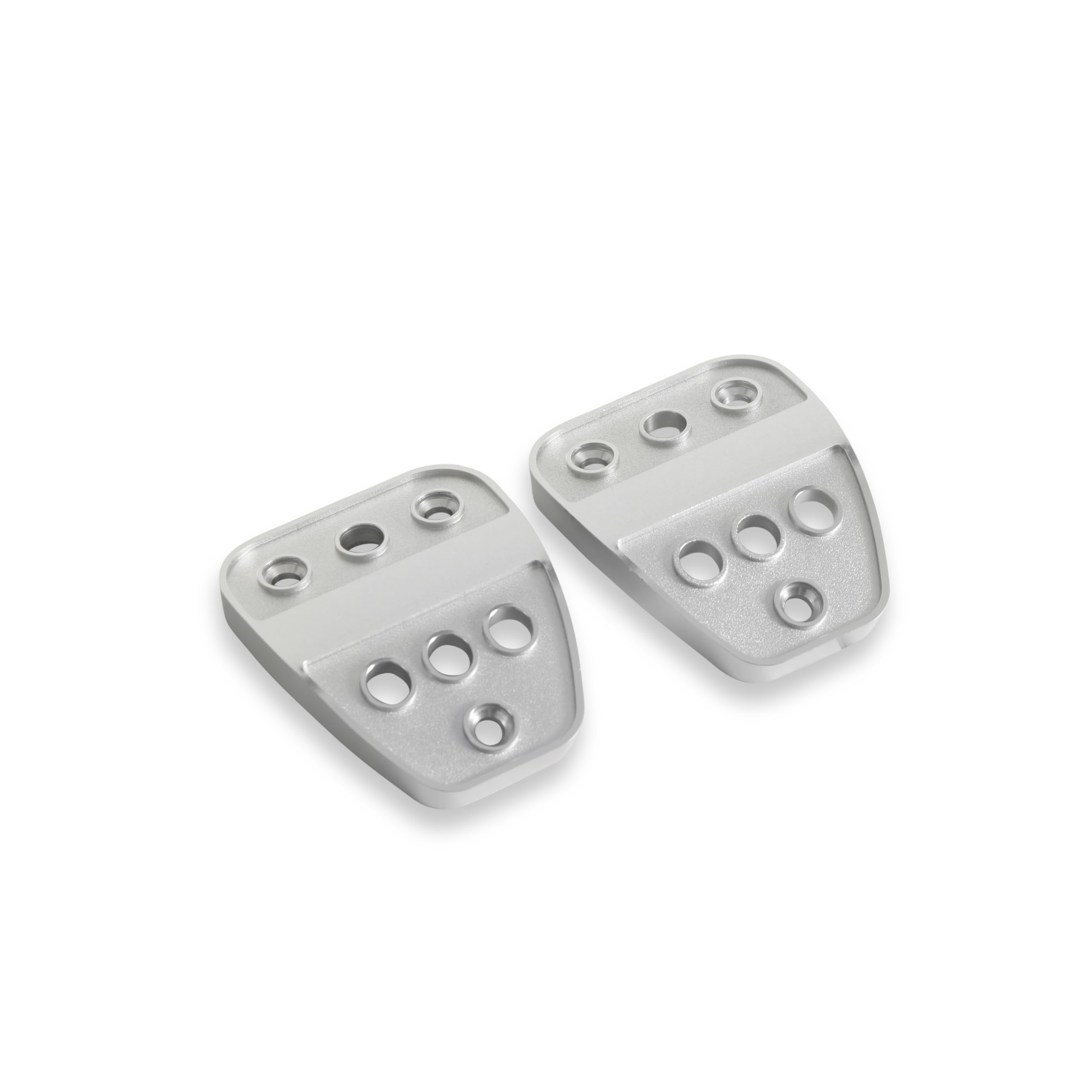Drake Muscle Cars Manual Billet Aluminum Pedal Covers in Satin Silver Finish Compatible with 2005-2021 Ford Mustangs, Model 5R3Z-2457/9735M