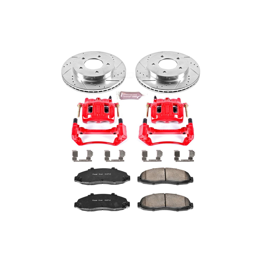 Power Stop 1-Click Performance Brake Kit with Caliper For Ford F-150 KC1866 1997-2000 [Model Specific]