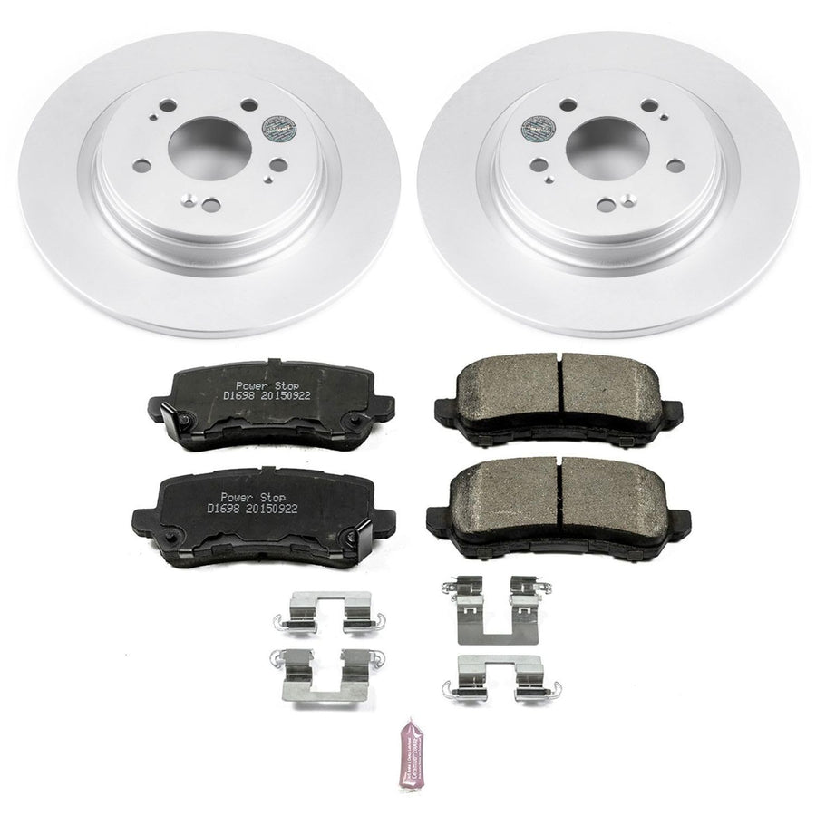 Power Stop CRK7903 Rear Brake Kit- Coated Brake Rotors and Z17 Ceramic Brake Pads For Honda Odyssey 2018-2020 [Model Specific]