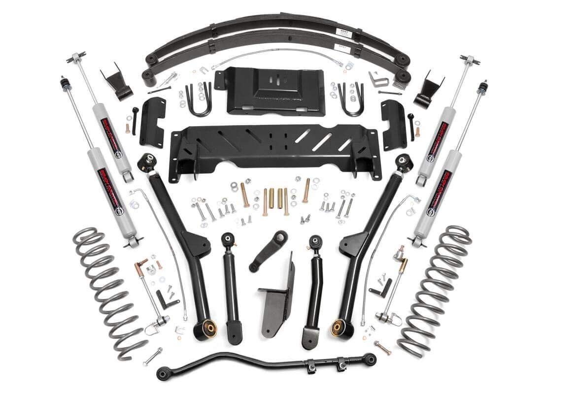 6.5" Lift Kit Rough Country Fits 1984-2001 [ Jeep ] Cherokee XJ 2.5L/4.0L Long Arm Suspension w/N3 Premium Shocks 67222