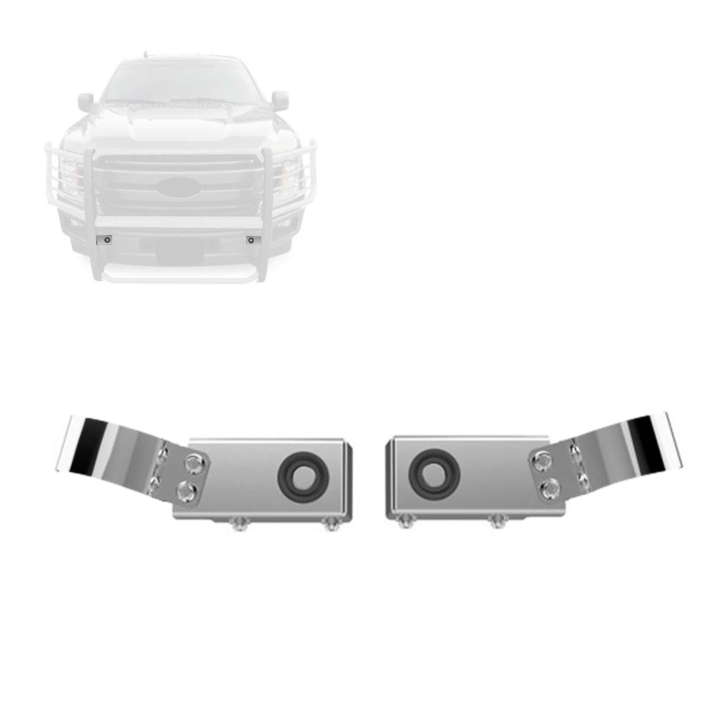 Grille Guard Black Horse Sensor S/S Compatible with 21-23 Ford F150/Bronco(Excl. All F150 Raptor Model, 20-21 Diesel Model&22-23 F150 Lightning EV) 19-24 Silverado 1500/ Ram 1500/2500/3500