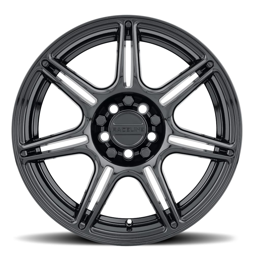 Apex Raceline Wheels Gloss Black 20X8.5 5X112 +35mm 7 Spoke Aluminum Passenger Car Wheels, Replacement Car Rims