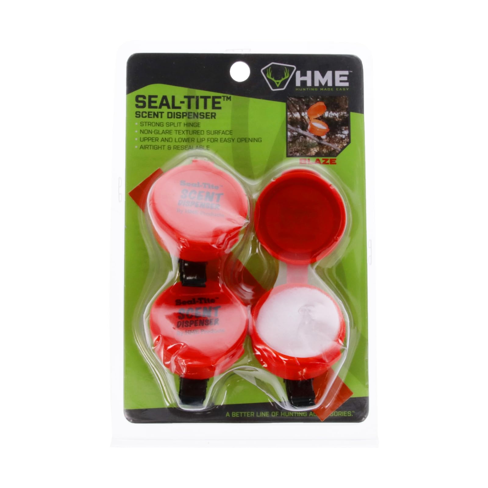 Seal-Tite HME Scent Dispenser (Pack of 3) | Durable Compact Easy-to-Use Airtight Resealable Containers with Clips, Replaceable Felts & Reflective Strips