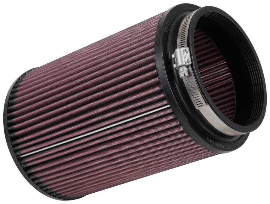 High-Flow K&N Original Lifetime Universal Clamp-On Air Filter: High Performance, Premium, Washable: Flange Diameter: 5 In, Filter Height: 9 In, Flange Length: 1 In, Shape: Round, RU-3020