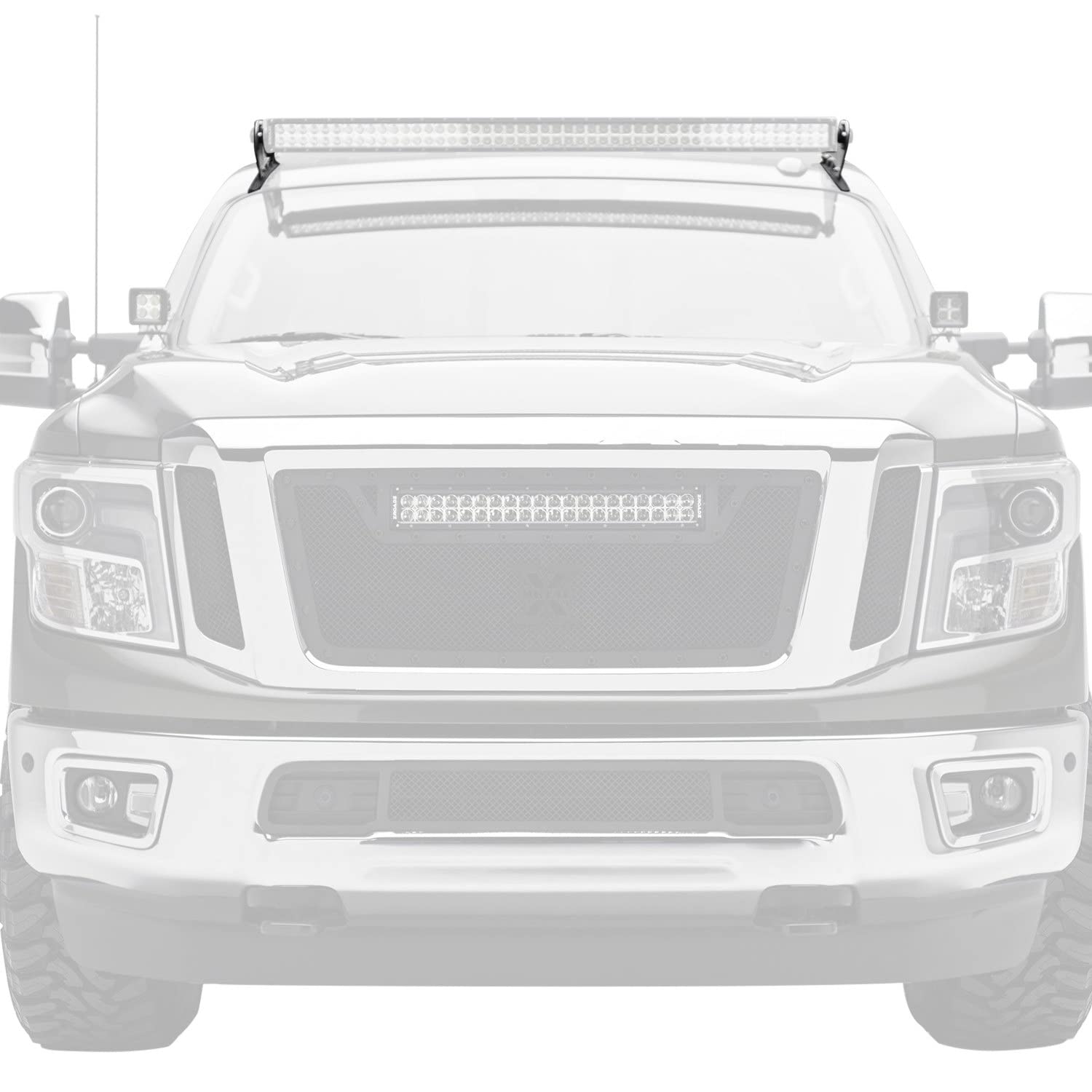 Front Roof LED Mounting Bracket ZROADZ - Compatible w/ 2016-2019 Nissan Titan - to Mount (1) 50 Inch or Similar Style Straight LED Light Bar (Not Included) - PN #Z337181
