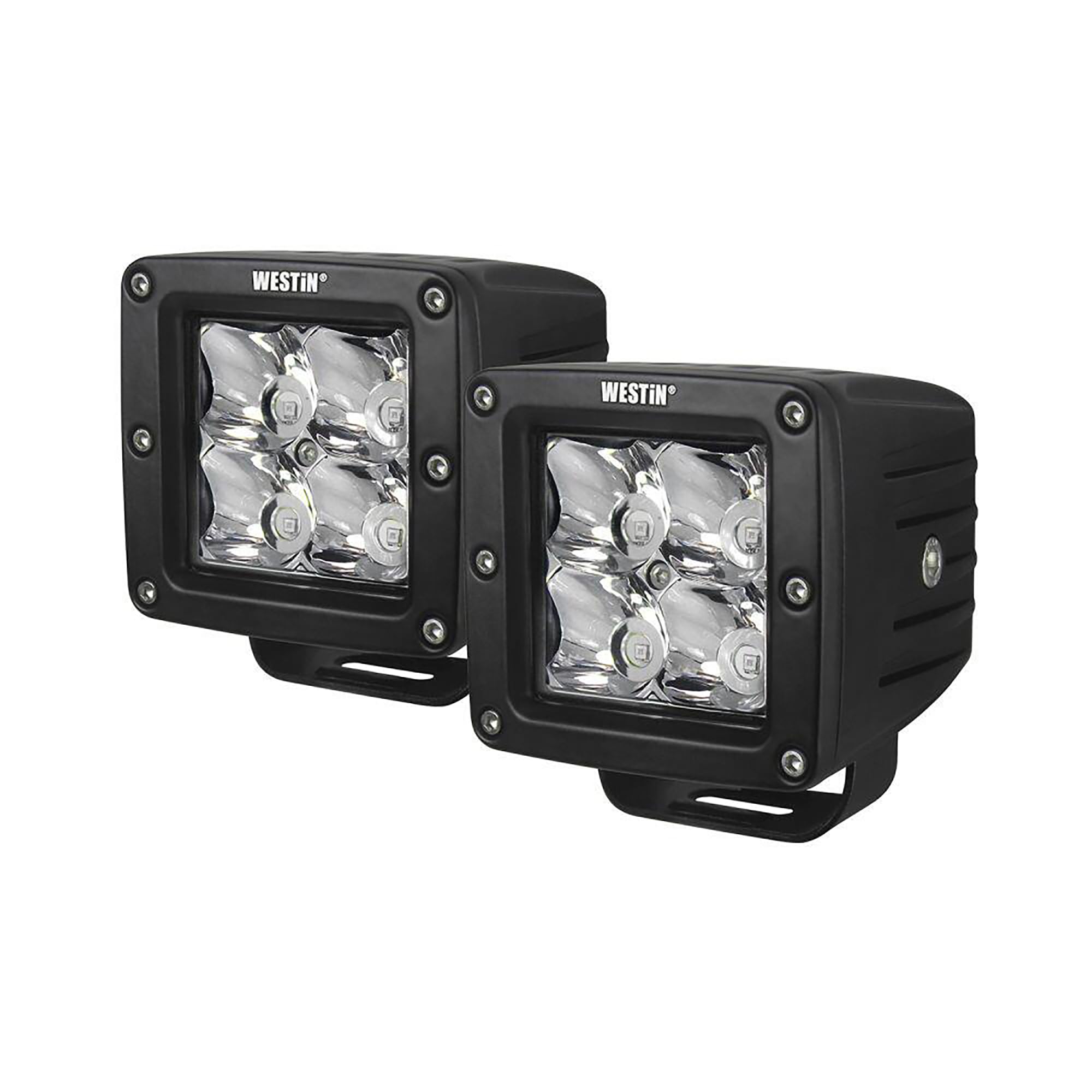 HyperQ LED Westin 09-12200B-PR Auxiliary Lights Flood Beam 3.2x3 in. 5W (Set of 2)