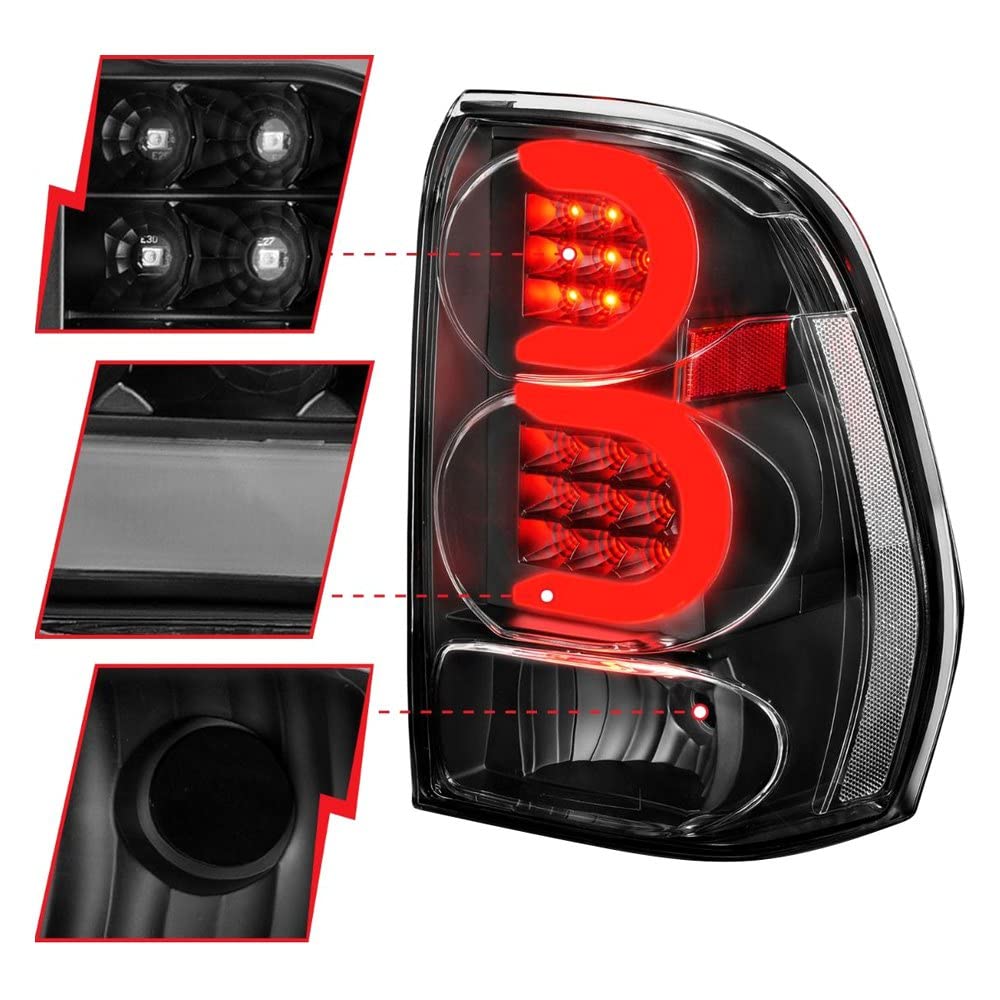 2002-2009 Chevrolet Trailblazer ANZO LED Tail Lights w/Light Bar Black Housing Clear Lens