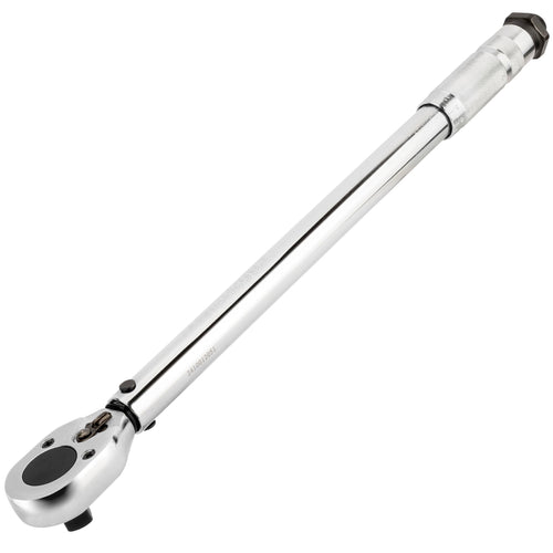 Powerbuilt Torque Wrench Micrometer, 1/2-Inch Drive, Reversible Ratchet Clicks, Lockable, 30 to 150 Foot Pound Range - 644999