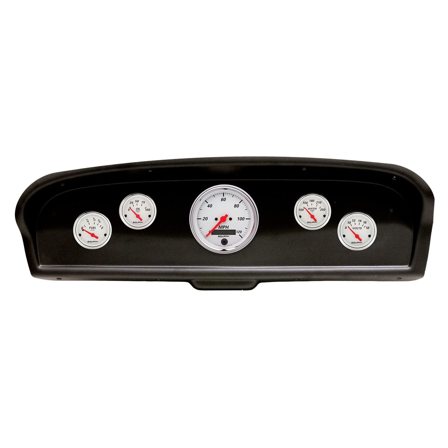 AutoMeter Dash Kit Direct Fit, (3 3/8" X1, 2 1/16" X4), Ford Truck 61-66, Arctic White (2105-03)