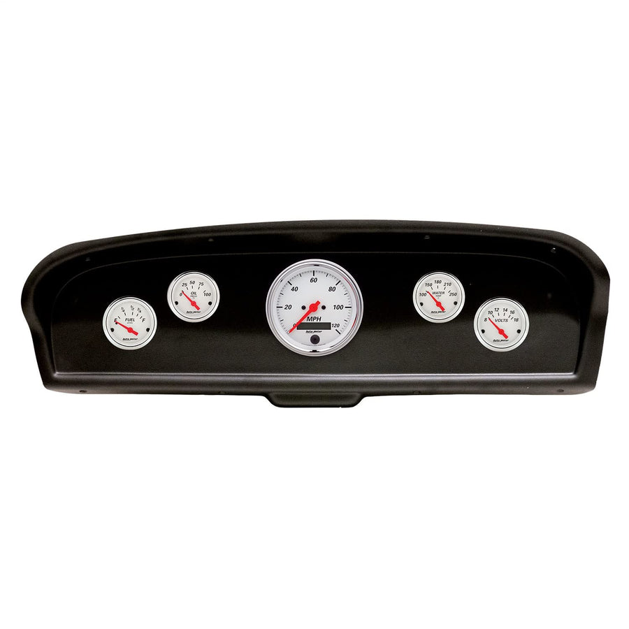 AutoMeter Dash Kit Direct Fit, (3 3/8" X1, 2 1/16" X4), Ford Truck 61-66, Arctic White (2105-03)