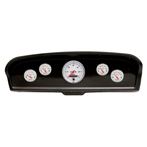 AutoMeter Dash Kit Direct Fit, (3 3/8" X1, 2 1/16" X4), Ford Truck 61-66, Arctic White (2105-03)