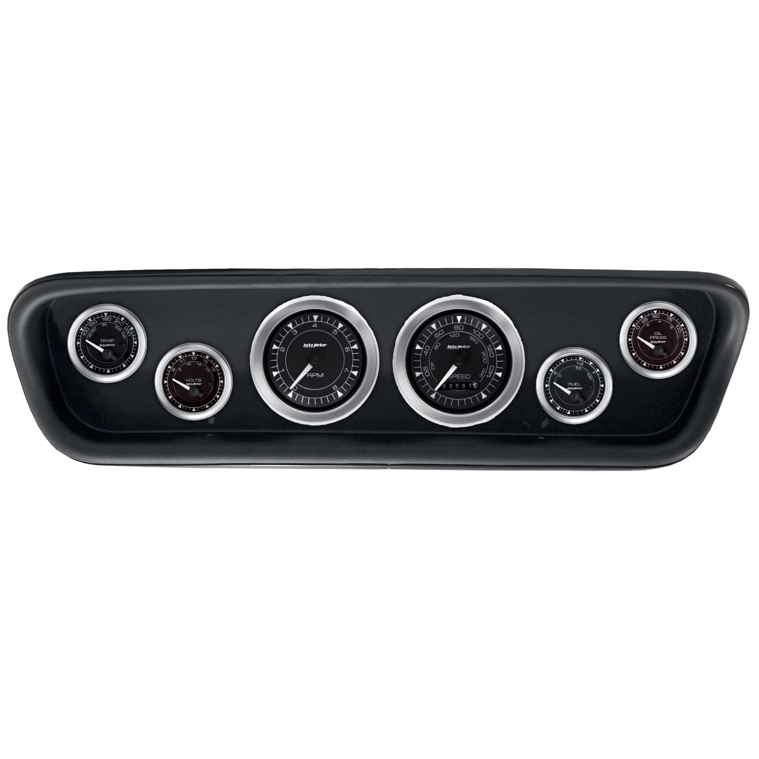 AutoMeter Dash Kit Direct Fit, (3 3/8" X2, 2 1/16" X4), Ford Mustang 64-65, Chrono (2107-04)