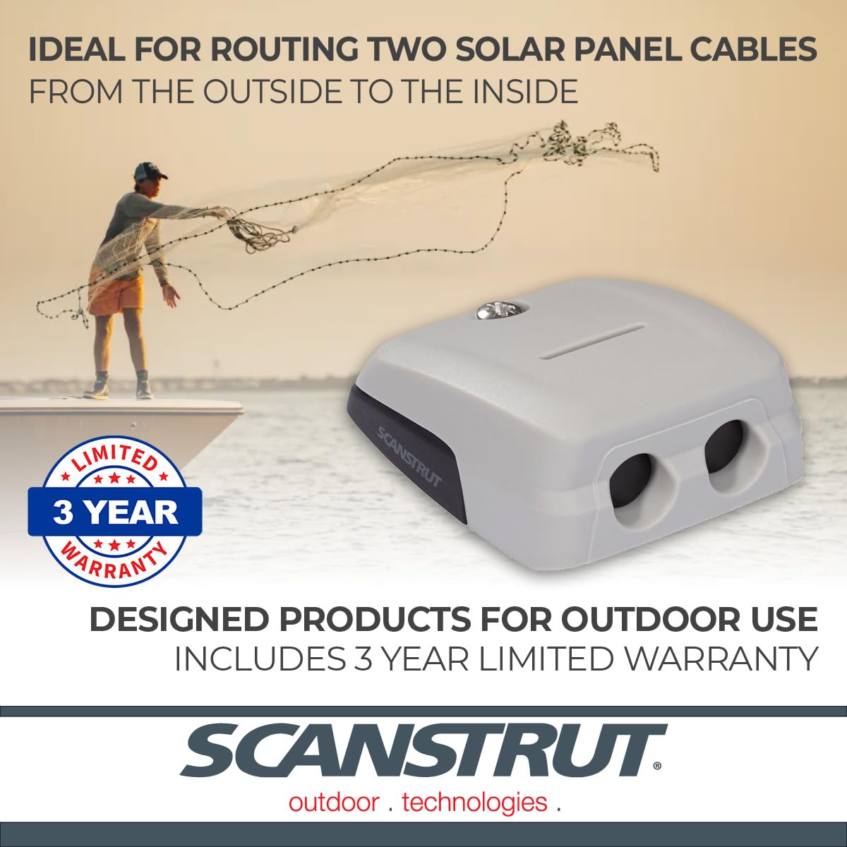 Scanstrut Double-Entry Horizontal Cable Seal - Grey - Multiple Cable Combinations