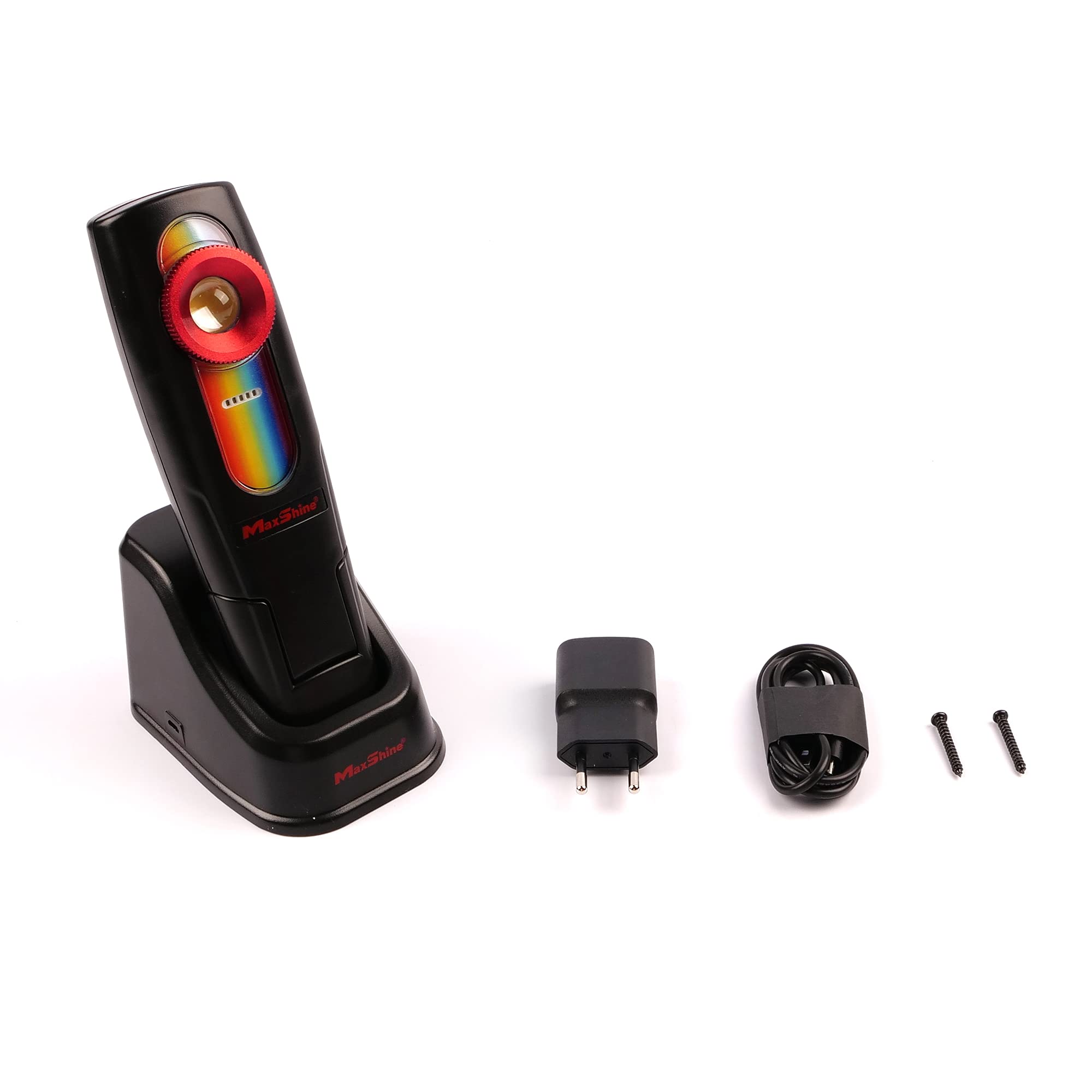 Maxshine Swirl Finder Pro LED, Black, 7.5” Rechargeable COB LED Light | CRI 96+, 3 Color Temperatures, Magnetic Base | Precision Paint Inspection & Correction Detailing Tool