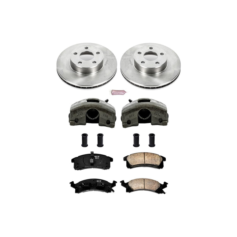 Power Stop KCOE3156 1-Click Autospecialty OE Replacement Brake Kit with Calipers For Skylark, Beretta, Cavalier, Corsica, Olds Achieva, Olds Cutlass Calais, Grand Am, Sunbird, Sunfire [Model Specific]