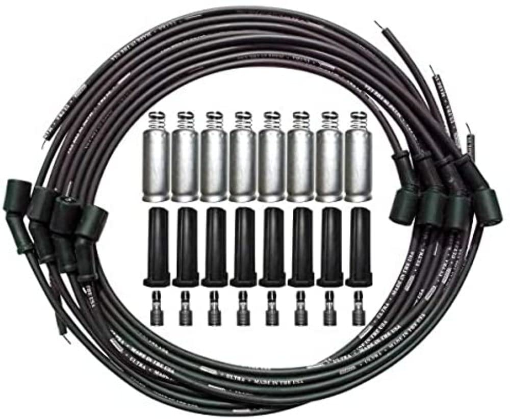 Ultra Series Moroso Black Universal Spark Plug Wires, GM LS, Straight Plug Ends