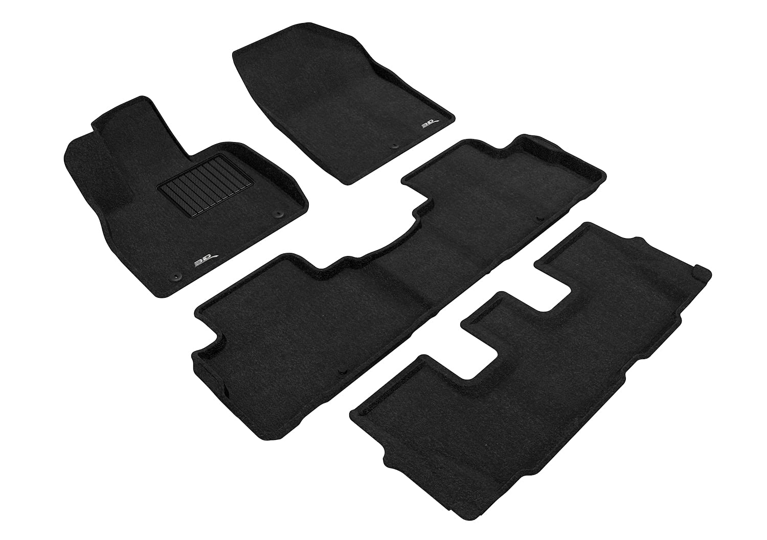 3D MAXpider Elegant Custom Fit Floor Mats (Black) Compatible with Hyundai Palisade 8 -Seats 2020-2025 - Full Set