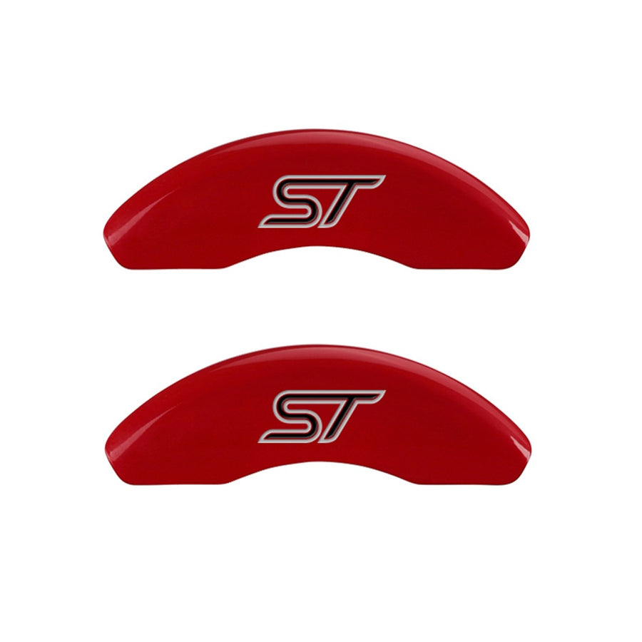 Caliper Covers MGP 10236SST1RD with Red Powder Coat Finish, (Set of 4)
