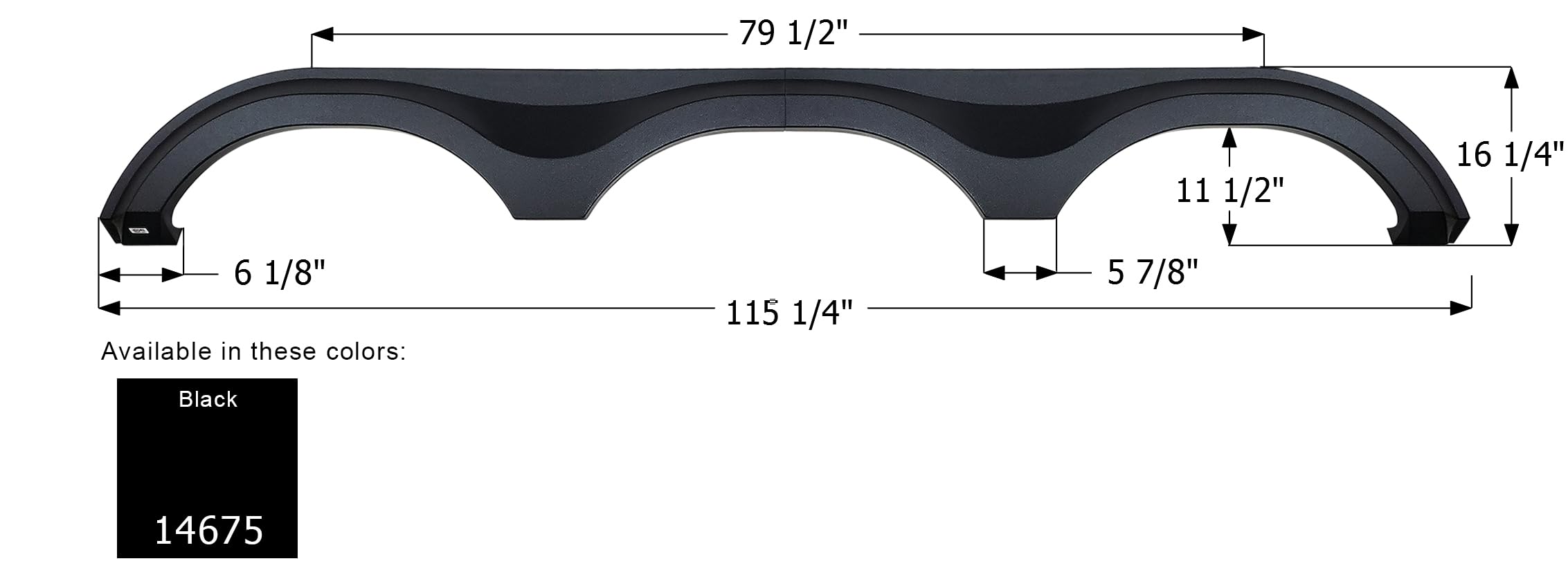 Fender Skirt ICON 14675, Triple, Grand Design, FS4675, Black