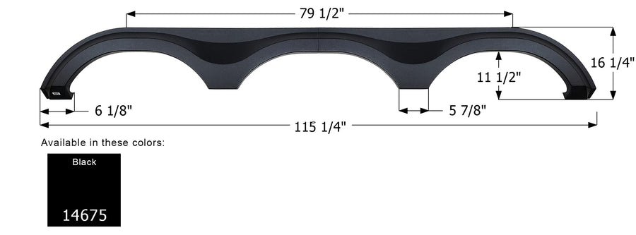 Fender Skirt ICON 14675, Triple, Grand Design, FS4675, Black