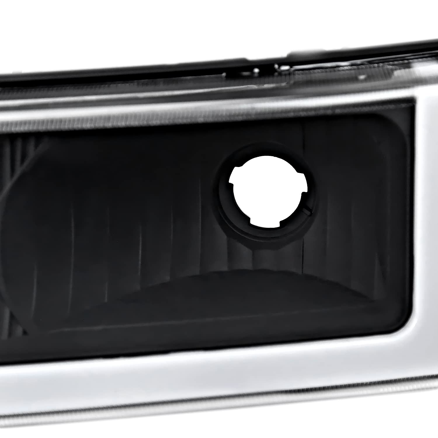 Black LED Bar Headlights Spec-D Tuning Compatible with 2003-2007 Chevy Silverado, Left + Right Pair Headlamps Assembly