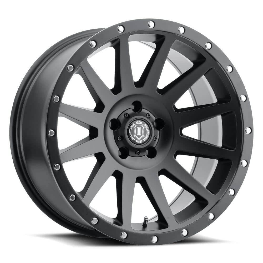 ICON Alloys Satin Black Compression, 20 x 10/5 x 5, 12mm Offset, 5" BS, 2020107350SB
