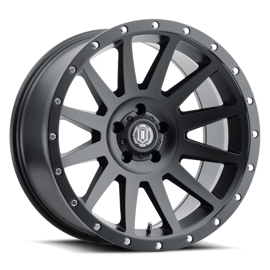 ICON Alloys Satin Black Compression, 20 x 10/5 x 5, 12mm Offset, 5" BS, 2020107350SB