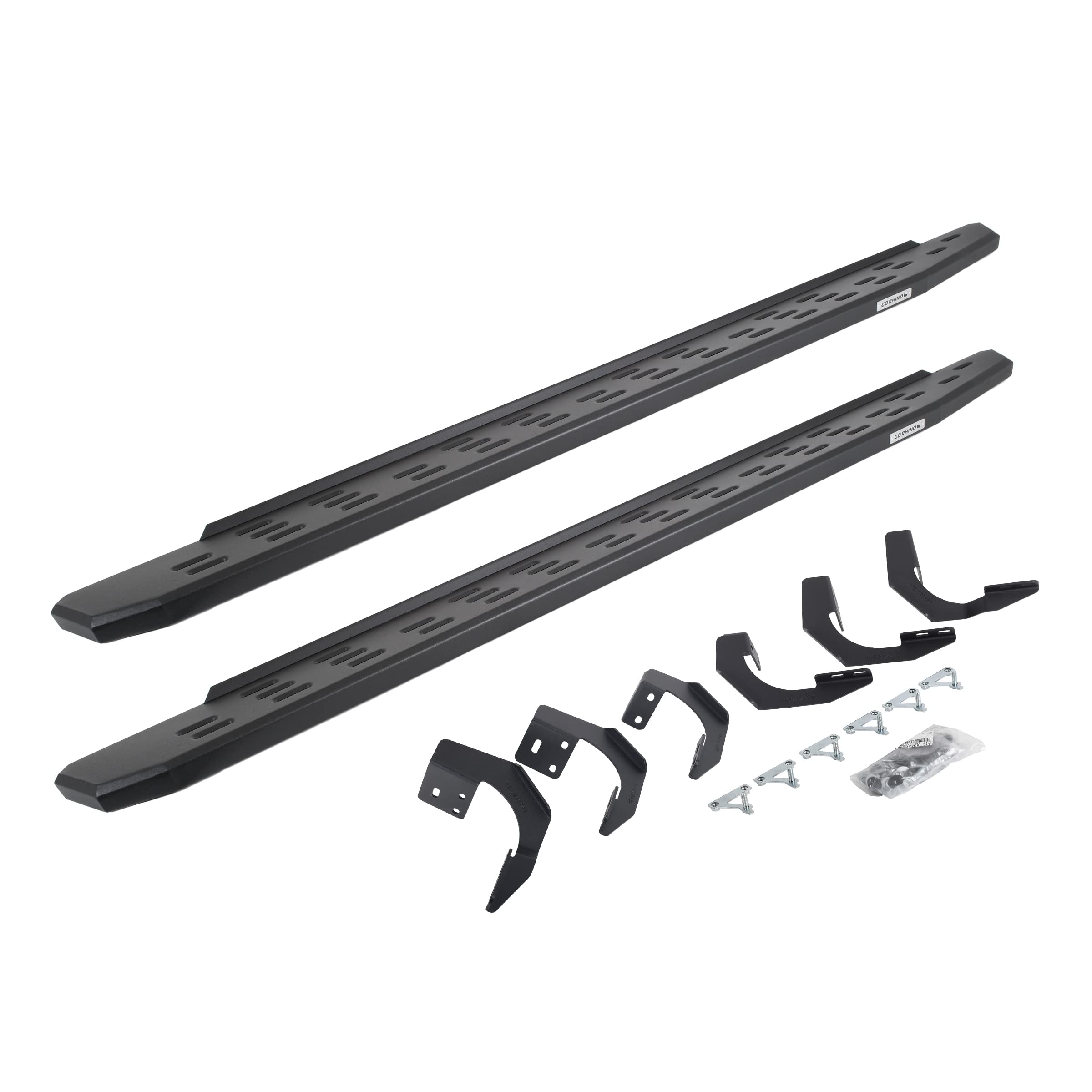 Go Rhino Running Boards & Brackets RB30 | Galvanized Steel, Textured Black | 69629980PC | Fits 2015-2018 Ram 1500 Quad Cab Pickup; 2019-2023 Ram 1500 Classic Quad Cab Pickup