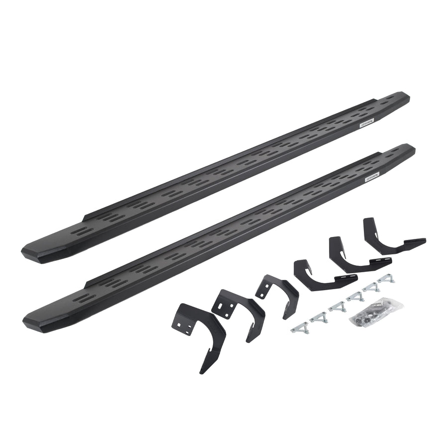 Go Rhino Running Boards & Brackets RB30 | Galvanized Steel, Textured Black | 69629980PC | Fits 2015-2018 Ram 1500 Quad Cab Pickup; 2019-2023 Ram 1500 Classic Quad Cab Pickup