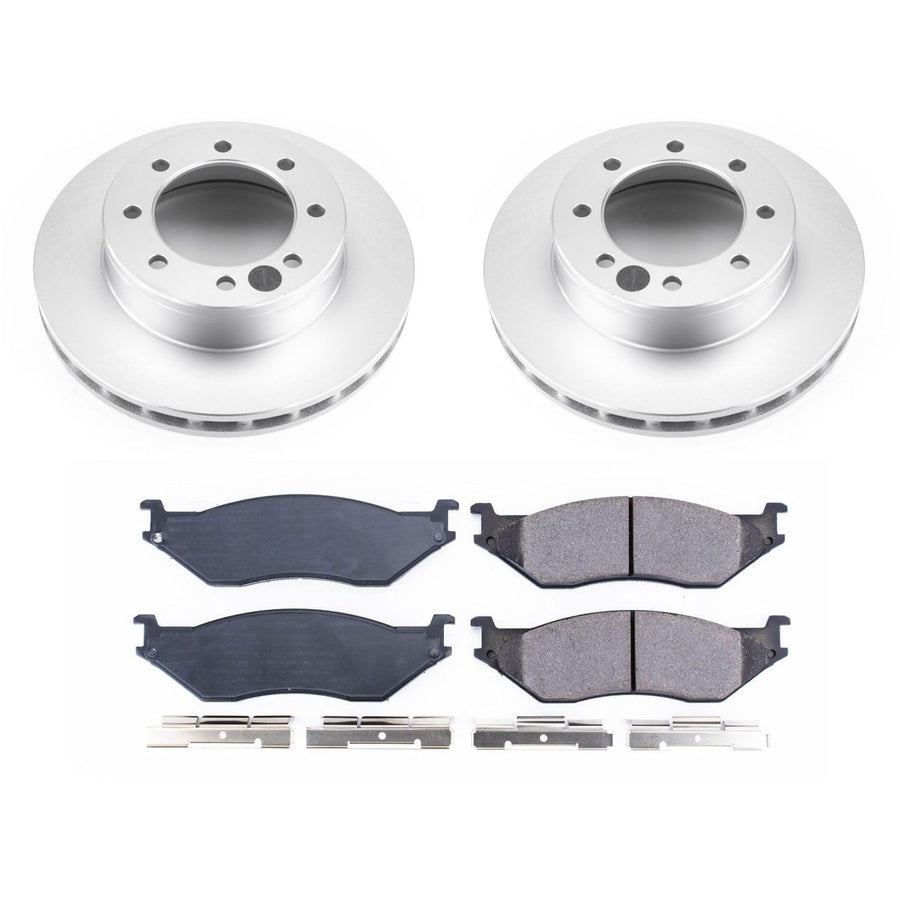 Power Stop CRK5185 Brake Rotors and Z17 Front Coated Brake Pads Kit For Ford E-550 Econoline Super D, Ford E-550 Super D, Ford F-450 Super Duty, Ford F-550 Super Duty [Model Specific]