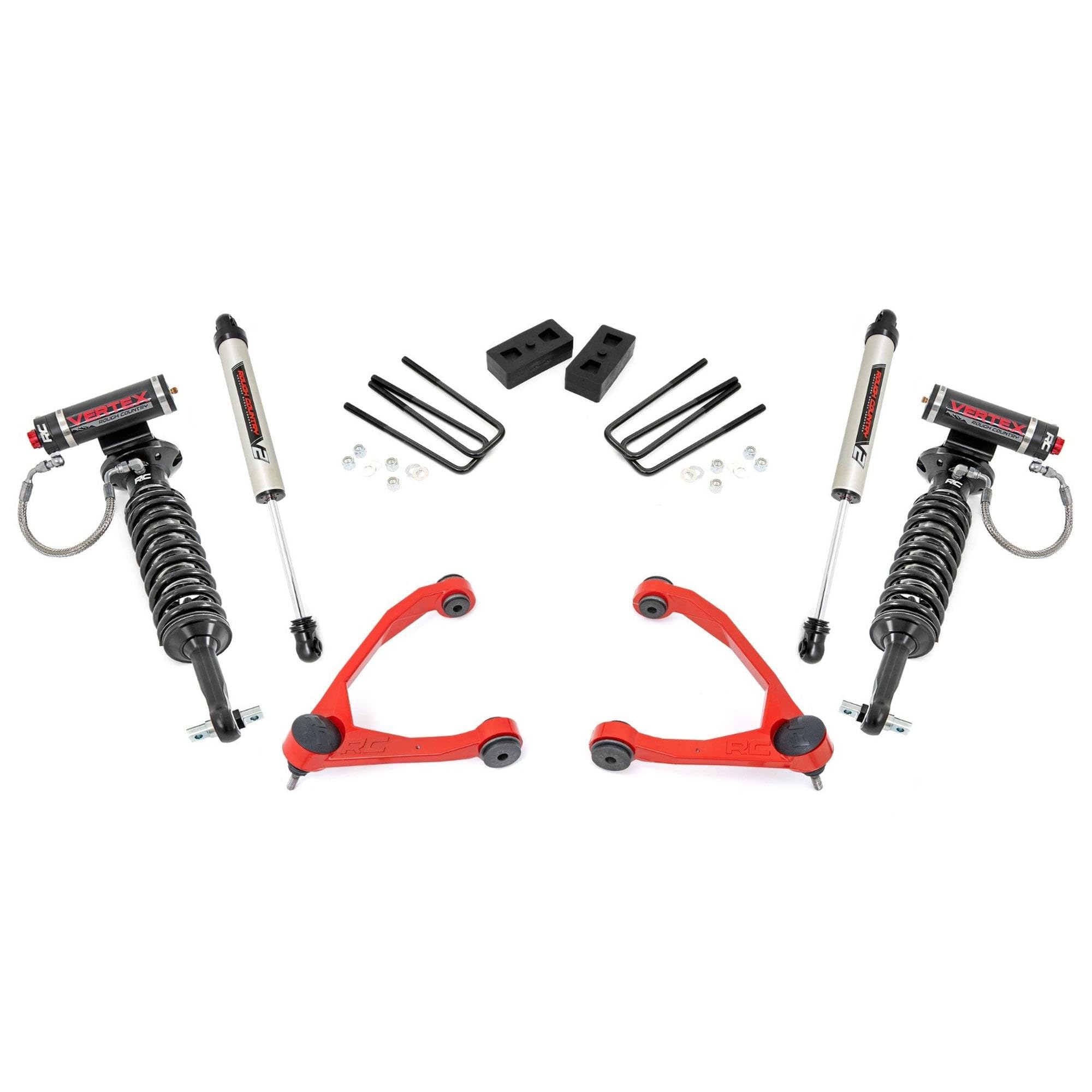 3.5" Rough Country Vertex & V2 Lift Kit for 07-18 Chevy/GMC 1500 2WD - 19857RED
