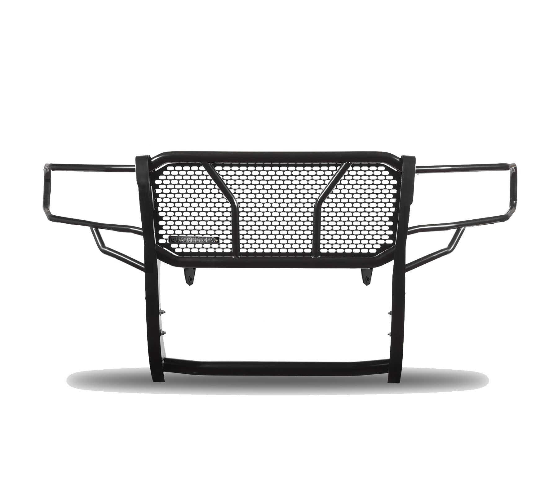 RUGGED Black Horse Heavy Duty Grille Brush Bumper Guard Modular Black Compatible with 2016-2023 Toyota Tacoma(Blocks Sensor)-RU-TOTA16-B