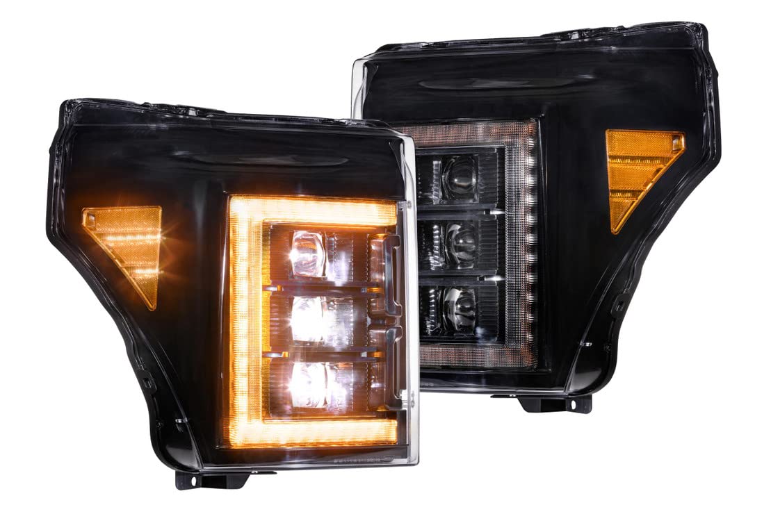 Morimoto LED XB Headlights with Amber DRL, Fits 11-16 Ford Superduty Plug and Play Pair of Headlight Housings (LF505-A-ASM)