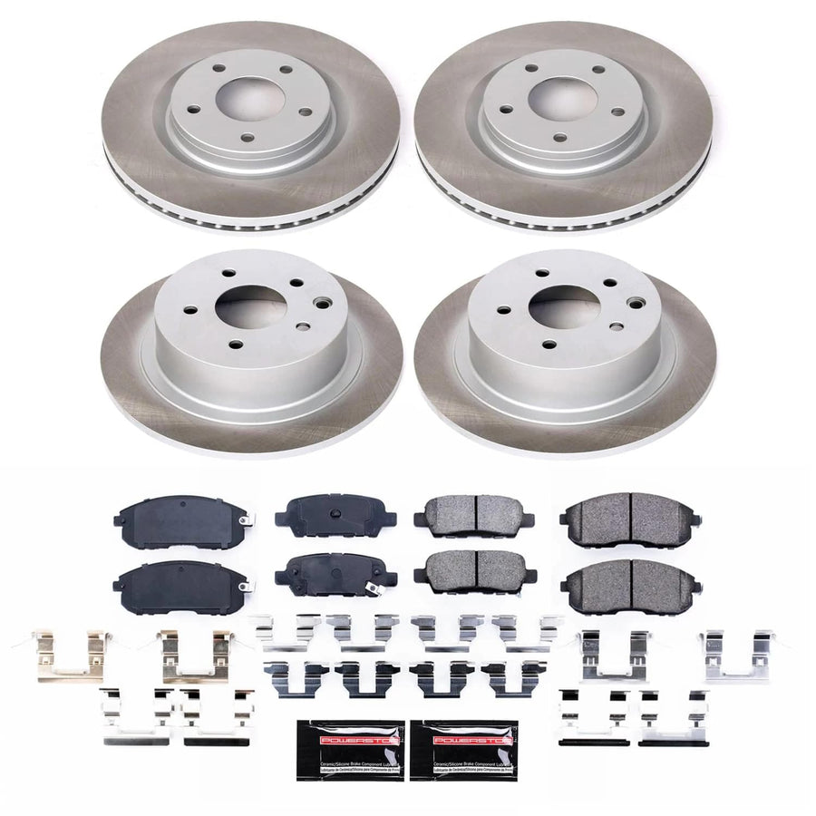 POWERSTOP Z23 Front Carbon-Fiber Ceramic Brake Pads and Drilled and Slotted Rotors Brake Kit For Kia Soul 2020-2021 [Vehicle Specific]