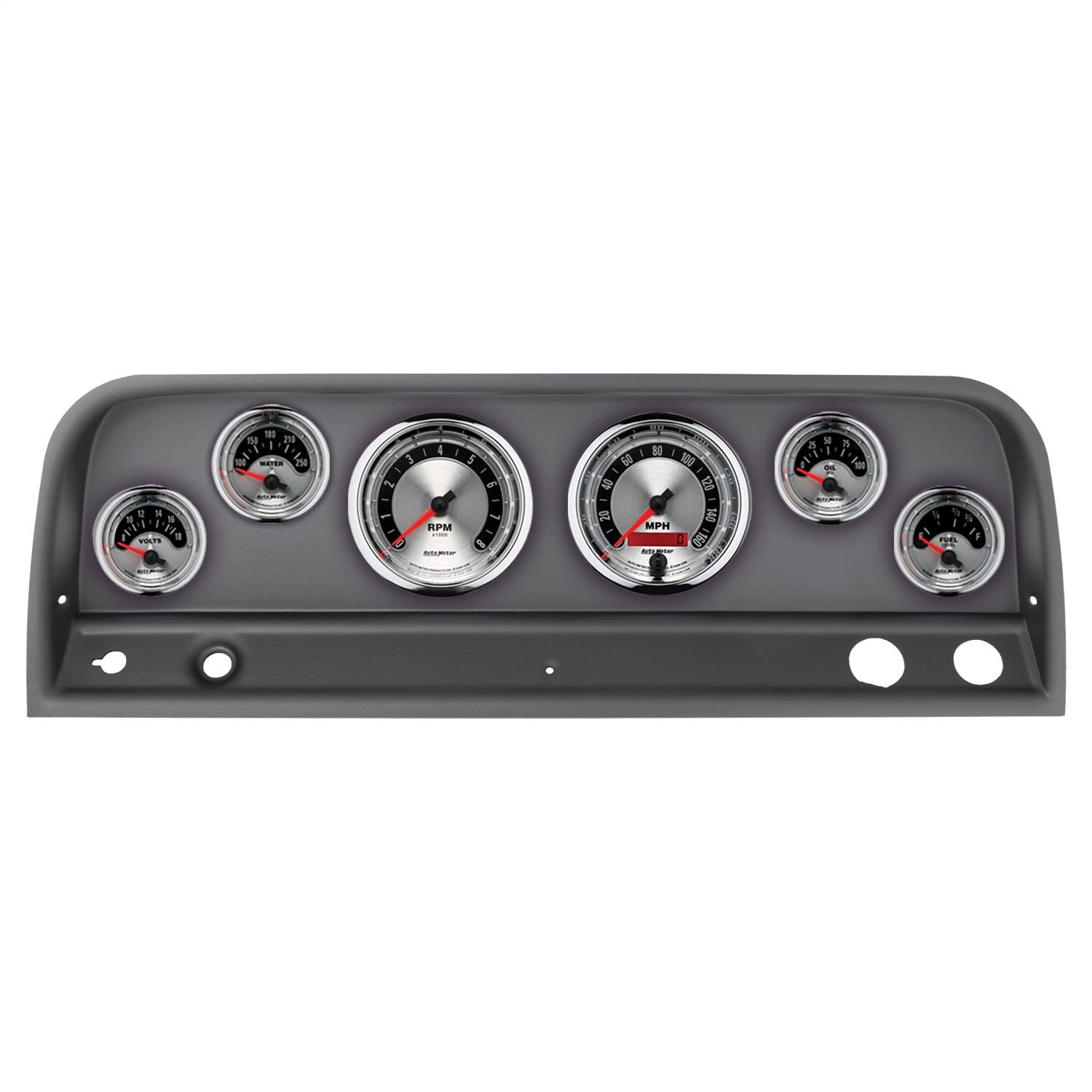 Chevy Truck AutoMeter Direct Fit Dash Kit, 64-66, Tach/Mph/Fuel/Oilp/Wtmp/Volt, American Muscle (2128-01)
