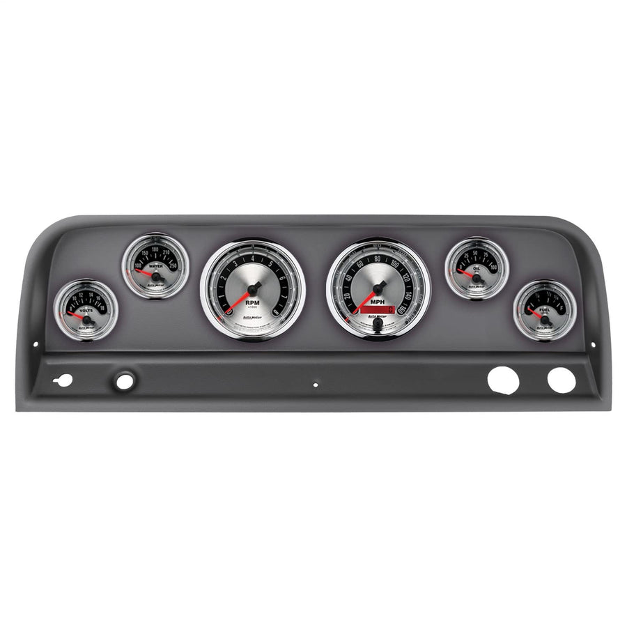 Chevy Truck AutoMeter Direct Fit Dash Kit, 64-66, Tach/Mph/Fuel/Oilp/Wtmp/Volt, American Muscle (2128-01)