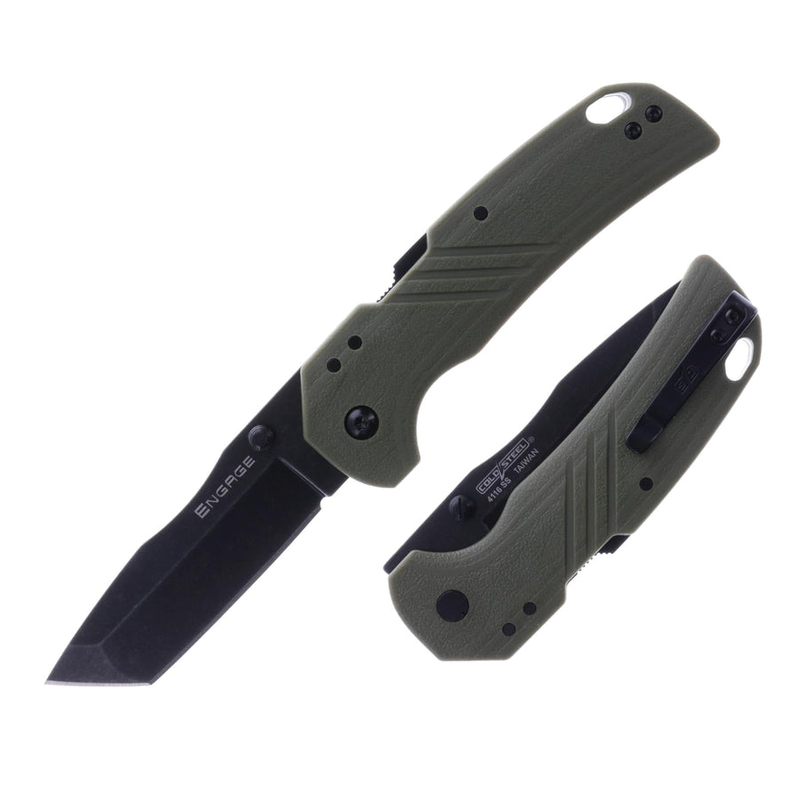 Cold Steel 3" CS-FL-30DPLT-BGZ Engage / 3" Tanto Point Blade / 2.4Mm Thick, OD Green