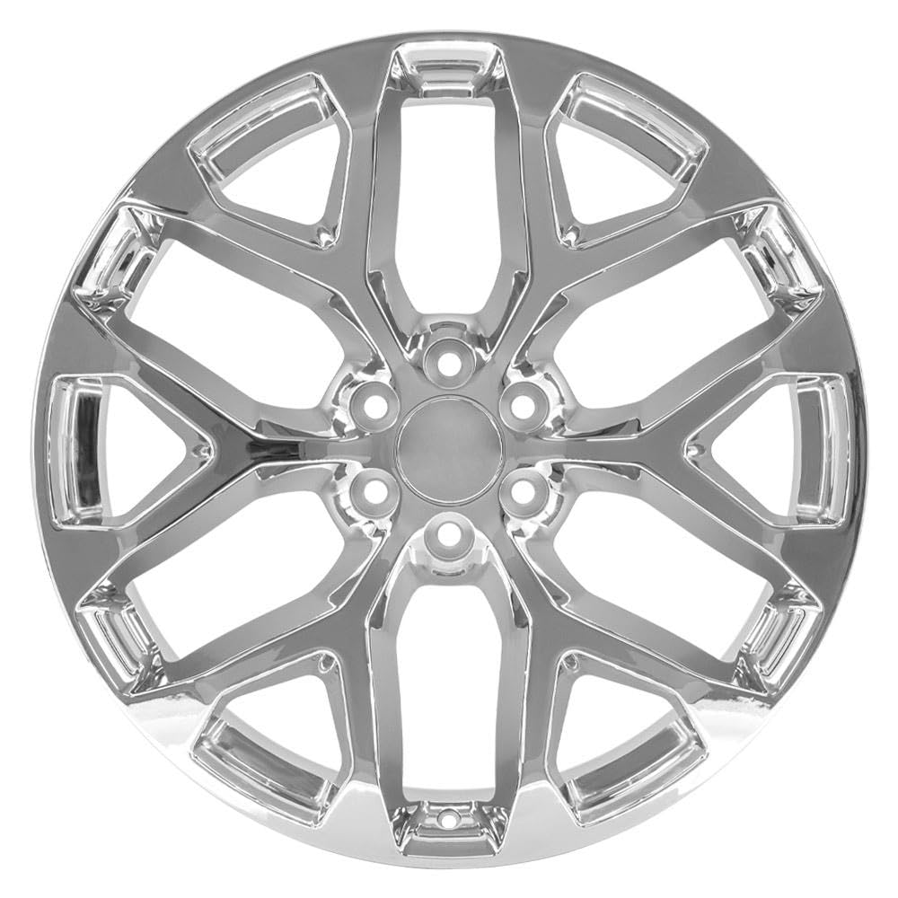 24 Inch OE Wheels CV98B Rim Fits Silverado 1500 Snowflake Style 6x139.7 24x10 Chrome - Hollander 5668 (1)