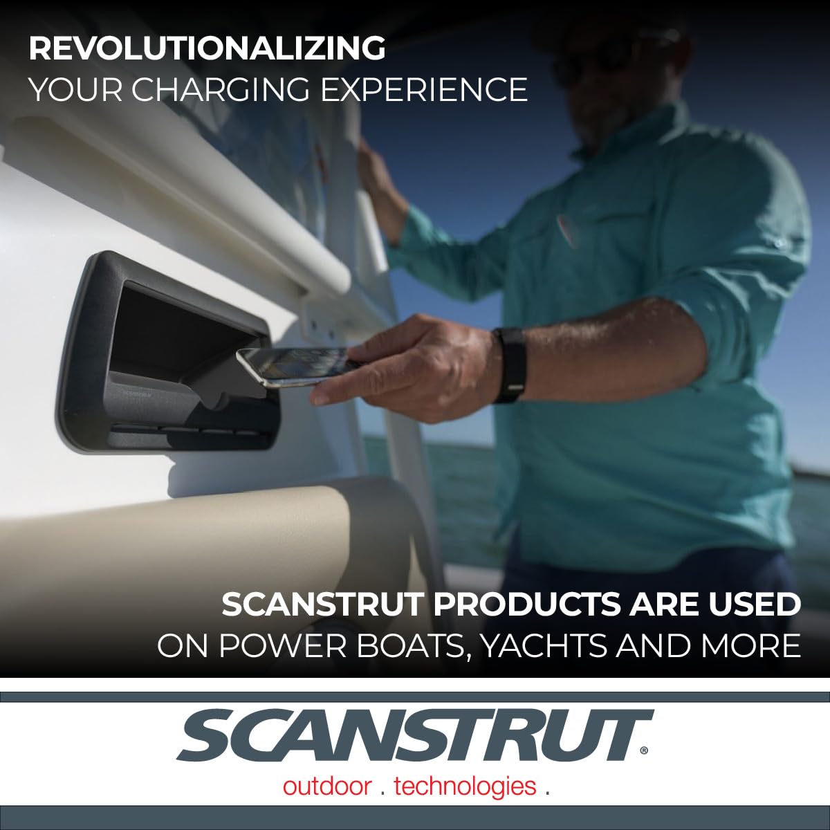 Scanstrut Waterproof Wireless Charger SC-CW-09GT - Cove 3 Coil 15W Phone Charging Pocket 12/24V