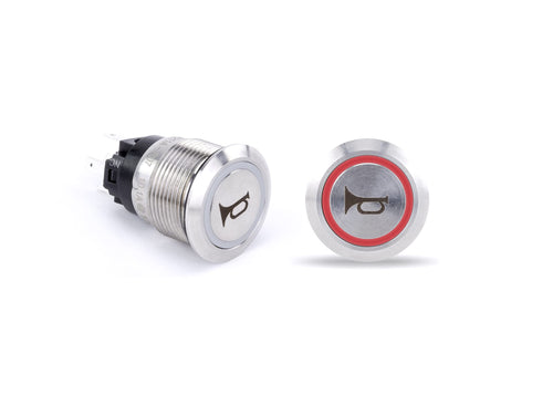 Push Button Horn Switch, Sierra AV10050R, Red Halo