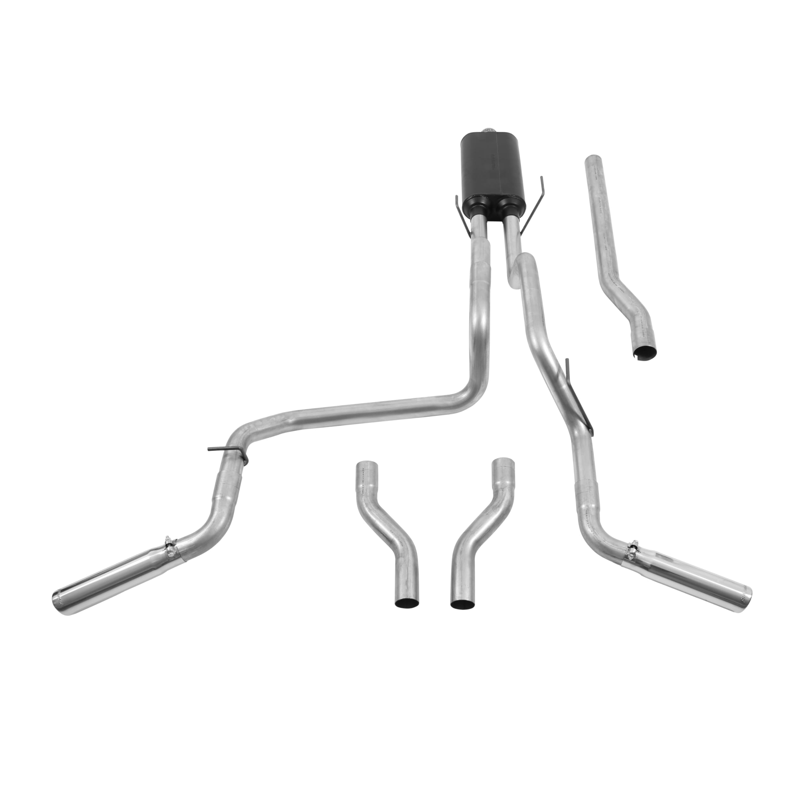 American Thunder Flowmaster 17438 Cat-Back Exhaust Kit Dual 2.5 Inch Aluminized Steel Tailpipes 3 Inch Polished 304 Stainless Steel Tips Compatible with 2003-2008 Dodge Ram 2500 3500 5.7L