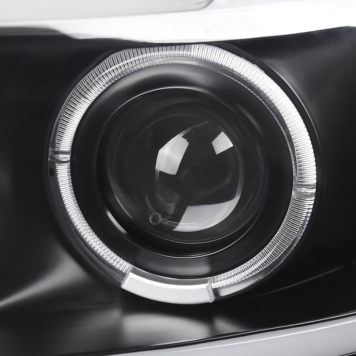 Black LED Dual Halo Projector Headlights SPEC-D TUNING Compatible with 2007-2013 Chevy Silverado 1500, 2007-2014 Silverado 2500 3500, Left + Right Pair Headlamps Assembly