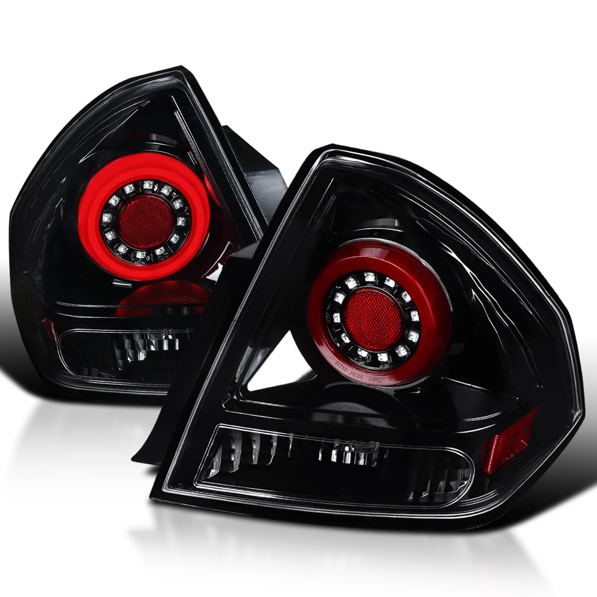 Jet Black Housing SPEC-D TUNING Red LED Bar Tail Lights Compatible with 2006-2013 Chevy Impala, 2014-2016 Chevy Impala Limited, Left + Right Pair Assembly