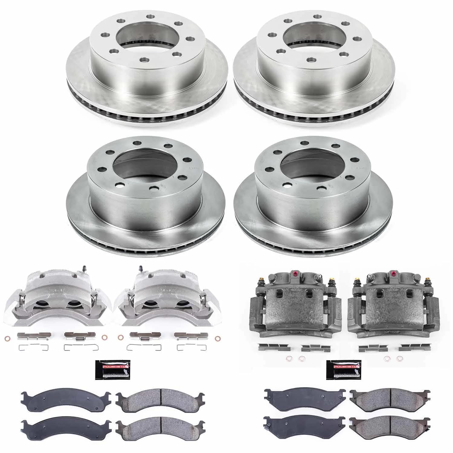Power Stop KCOE5466 Replacement Autospecialty Brake Kit- Brake Rotors, Ceramic Brake Pads & Calipers For Dodge Ram 2500 2001-2002 [Model Specific]