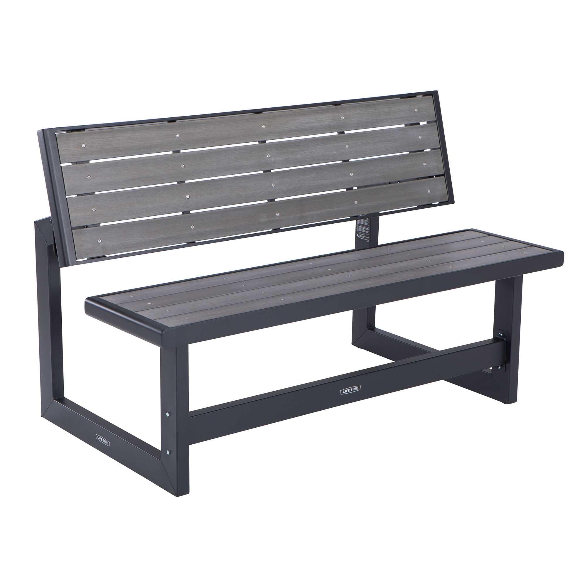 60253 LIFETIME Outdoor Convertible Bench, 55 Inch, Harbor Gray