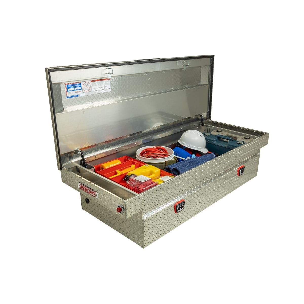 Weather Guard Saddle Box Model 117-0-04, Aluminum, Full Extra Wide, Clear, 14.4 cu ft