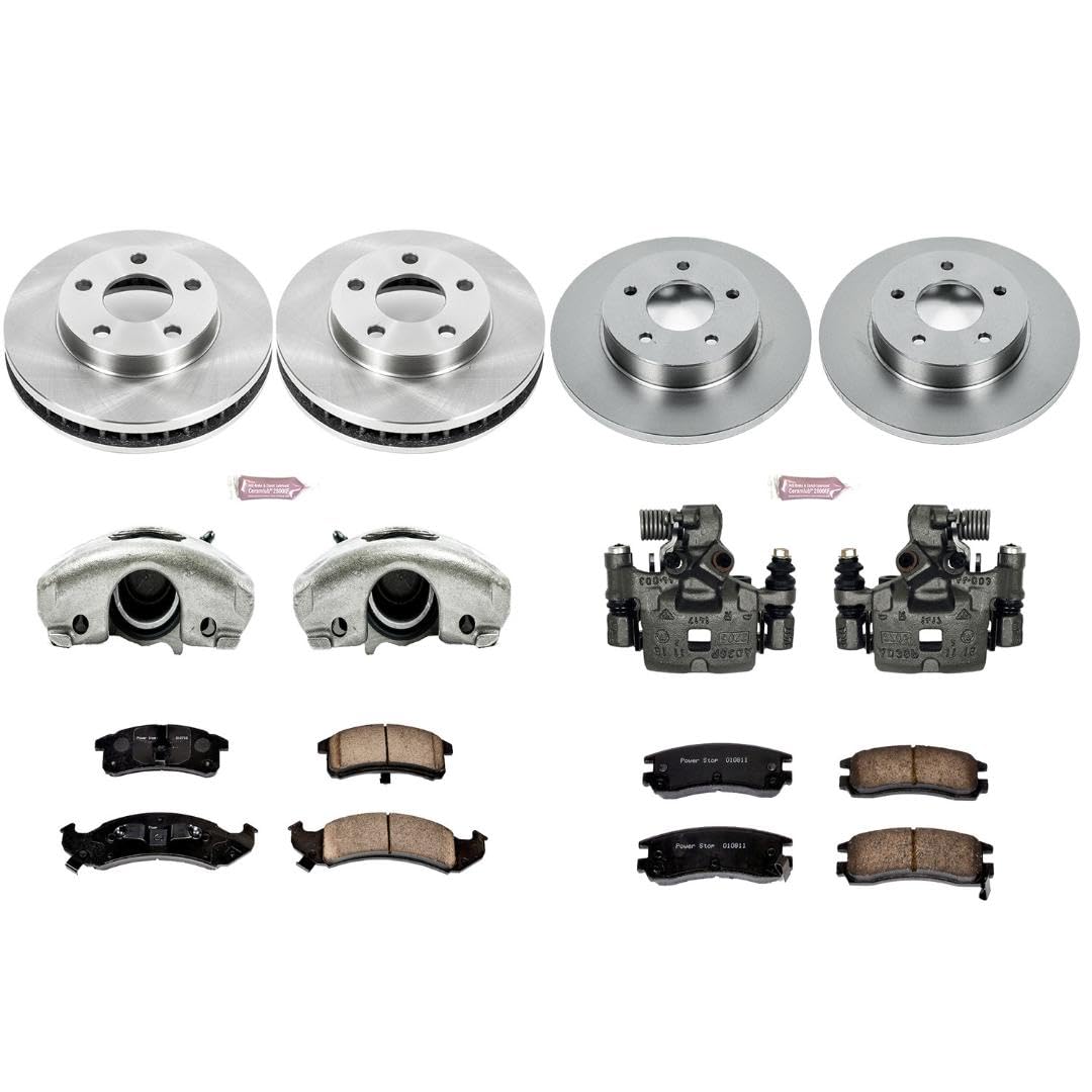 Power Stop KCOE2763 Replacement Autospeciality Front and Rear Caliper Kit- OE Rotors, Ceramic Brake Pads, Calipers For Cadillac DeVille, Cadillac Eldorado, Cadillac Seville [Model Specific]