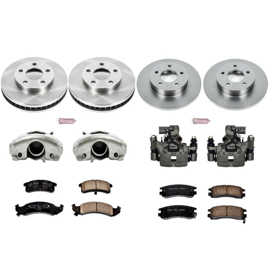 Power Stop KCOE2763 Replacement Autospeciality Front and Rear Caliper Kit- OE Rotors, Ceramic Brake Pads, Calipers For Cadillac DeVille, Cadillac Eldorado, Cadillac Seville [Model Specific]